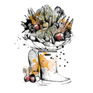 Légumes colorés dans des bottes de jardin